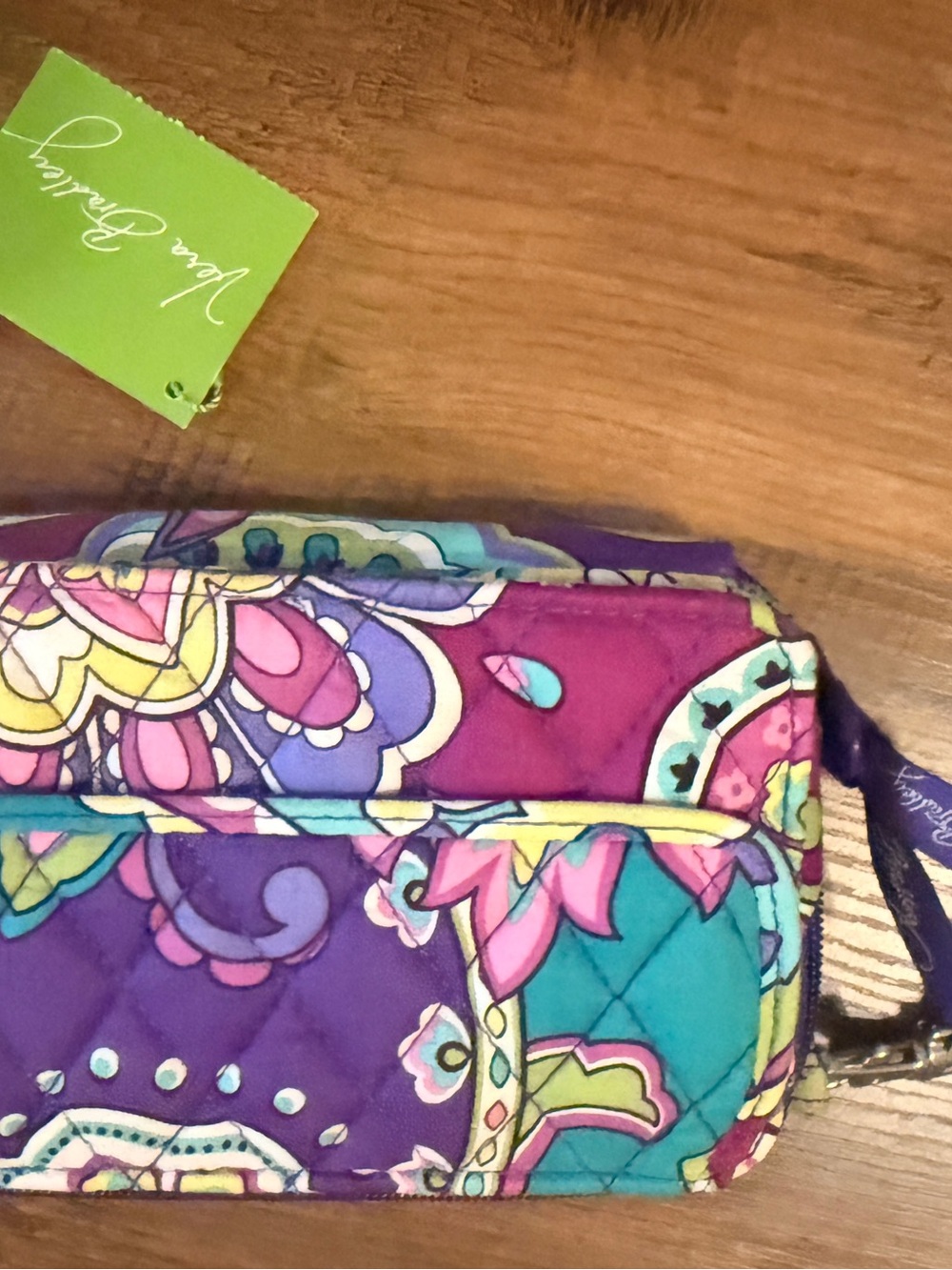 Vera Bradley Heather Purple Paisley Floral Id Wristlet Wallet NWT